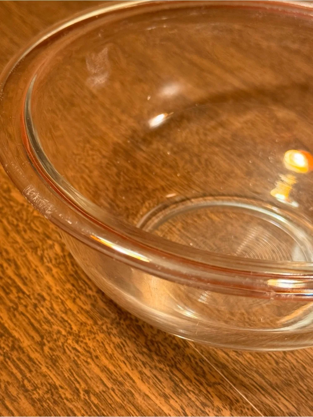 Vintage 1980s Pyrex 7” Clear Glass Bottom 1 Qt Nesting Mixing Bowl #322 NICE!!